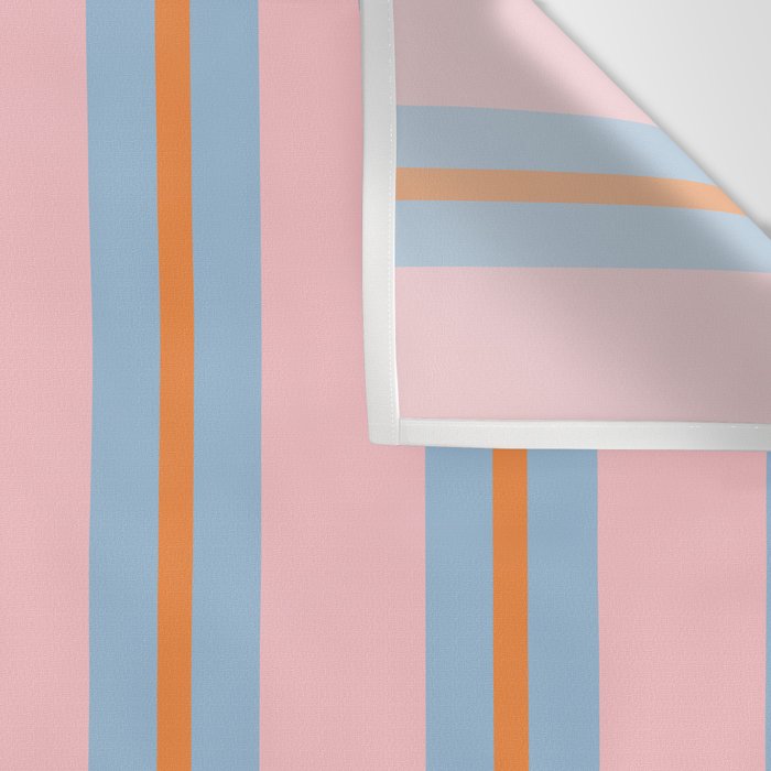 Cute Basic Stripe Pattern in Pink, Light Blue, and Orange Wall Tapestry Gallery Image 3
