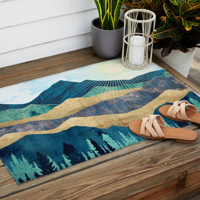 Blue Forest Outdoor Rug Gallery Image 2