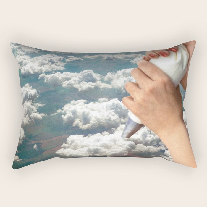 Piping Clouds - Whipped Cream Rectangular Pillow Gallery Image 1