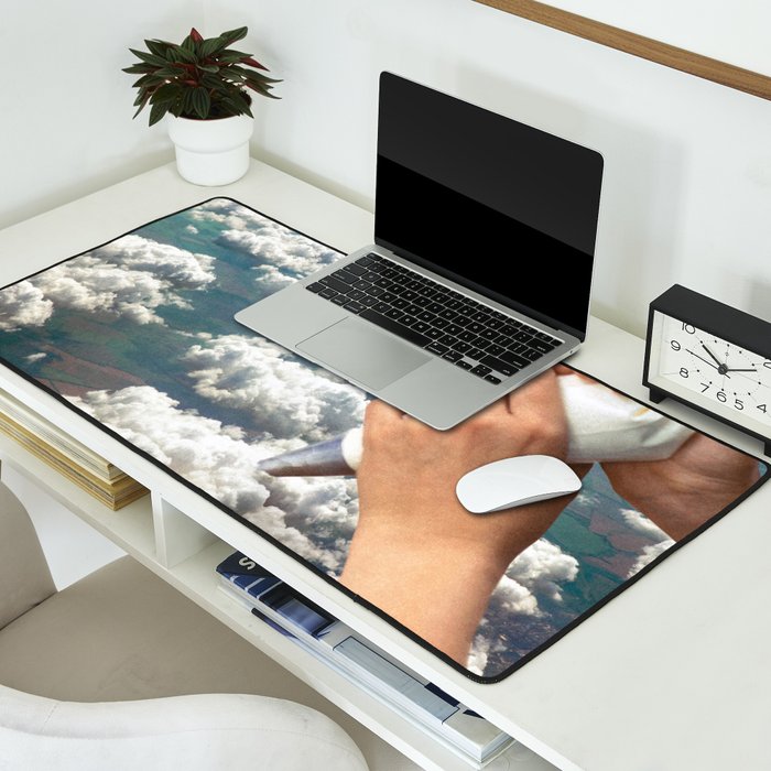 Piping Clouds - Whipped Cream Desk Mat Gallery Image 2
