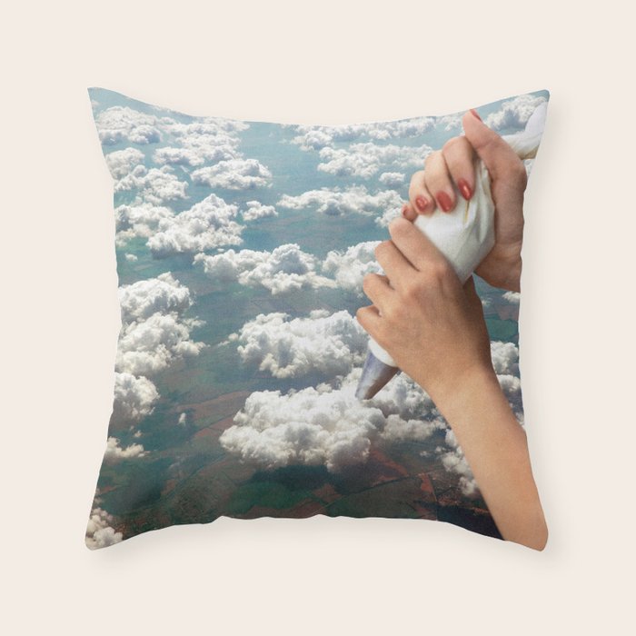Piping Clouds - Whipped Cream Throw Pillow Gallery Image 6