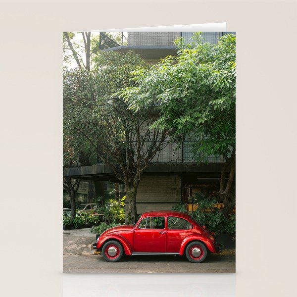 Red Classic Car in Mexico City | Travel Photography Stationery Card Gallery Image 1