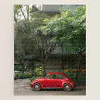 Red Classic Car in Mexico City | Travel Photography Jigsaw Puzzle Gallery Image 1
