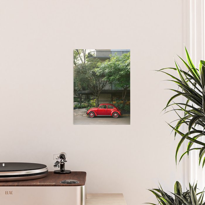 Red Classic Car in Mexico City | Travel Photography Poster Gallery Image 2