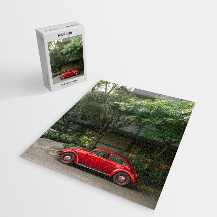 Red Classic Car in Mexico City | Travel Photography Jigsaw Puzzle Gallery Image 2