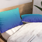 Turquoise Ultramarine Blue Gradient Pillow Sham Gallery Image 2