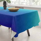 Turquoise Ultramarine Blue Gradient Tablecloth Gallery Image 3