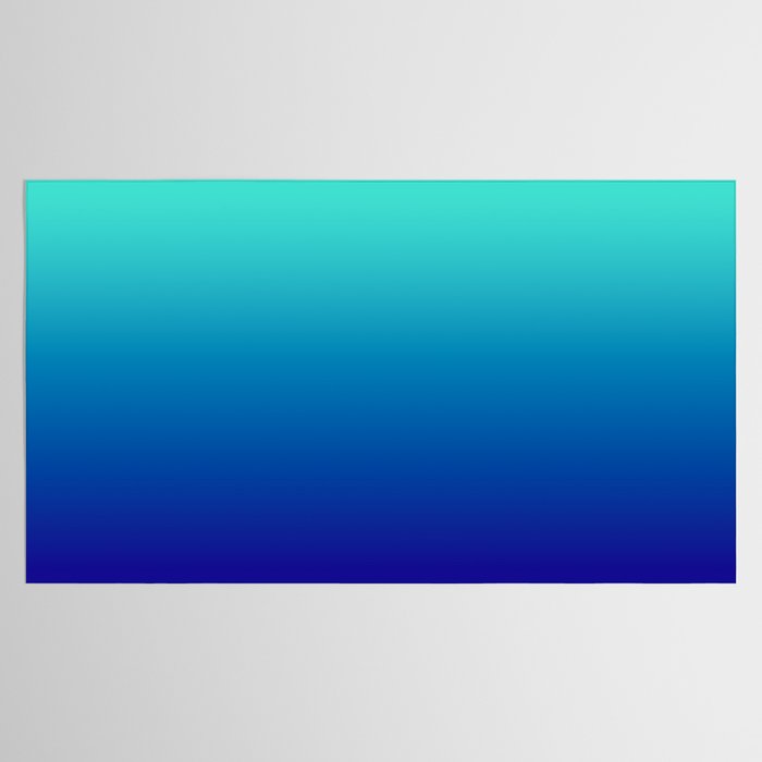 Turquoise Ultramarine Blue Gradient Tablecloth Gallery Image 2