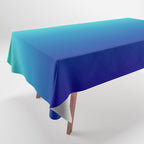 Turquoise Ultramarine Blue Gradient Tablecloth Gallery Image 1