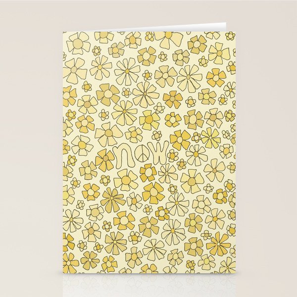 be here now flower power // retro surf art by surfy birdy Stationery Card Gallery Image 2