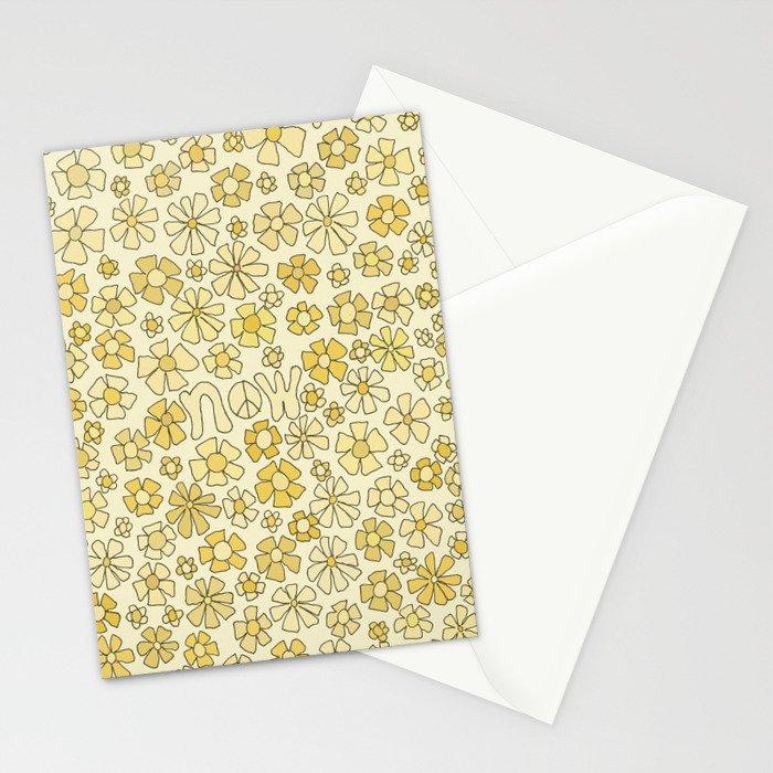 be here now flower power // retro surf art by surfy birdy Stationery Card Gallery Image 2