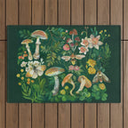 Mushrooms Dandelion Garden Outdoor Rug Gallery Image 1