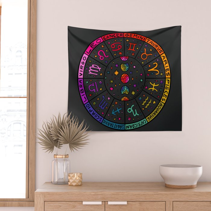 Zodiac Wheel Wall Tapestry Gallery Image 2