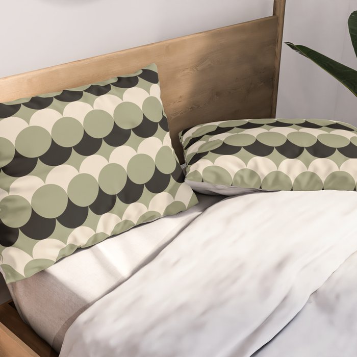 Retro Circular Pattern XXIV Pillow Sham Gallery Image 2