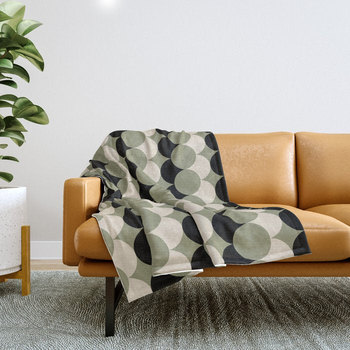 Retro Circular Pattern XXIV Throw Blanket Gallery Image 1
