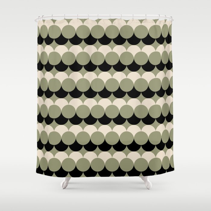 Retro Circular Pattern XXIV Shower Curtain Gallery Image 1