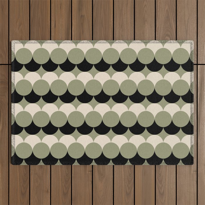 Retro Circular Pattern XXIV Outdoor Rug Gallery Image 1