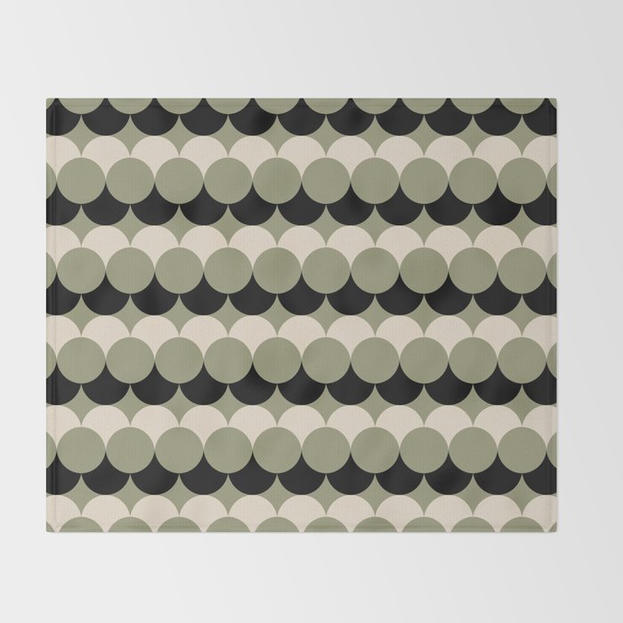 Retro Circular Pattern XXIV Throw Blanket Gallery Image 2