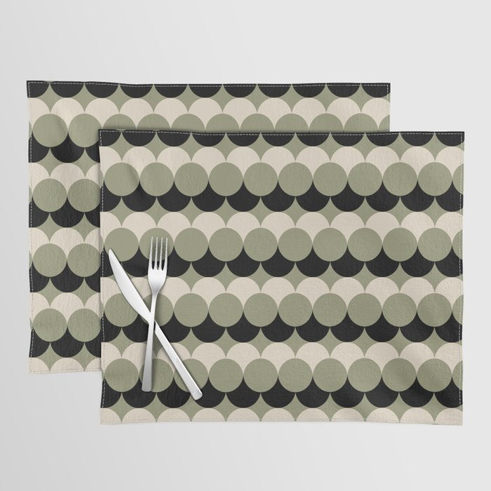 Retro Circular Pattern XXIV Placemat Gallery Image 1