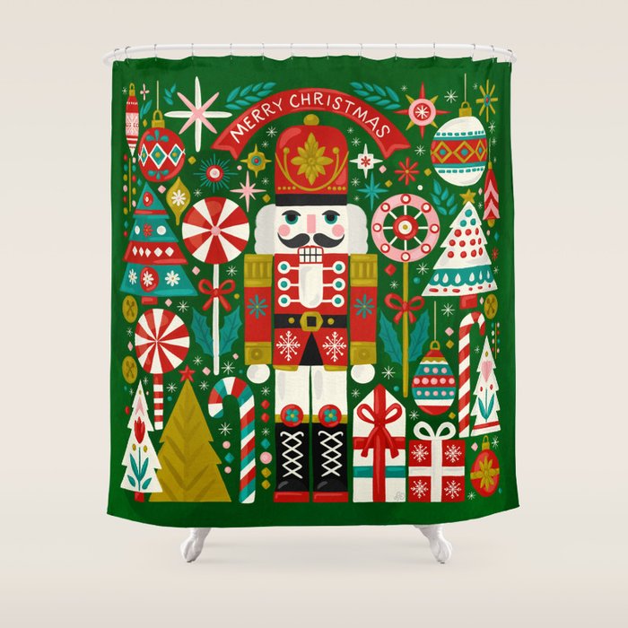 Vintage Nutcracker Celebration Shower Curtain Gallery Image 1