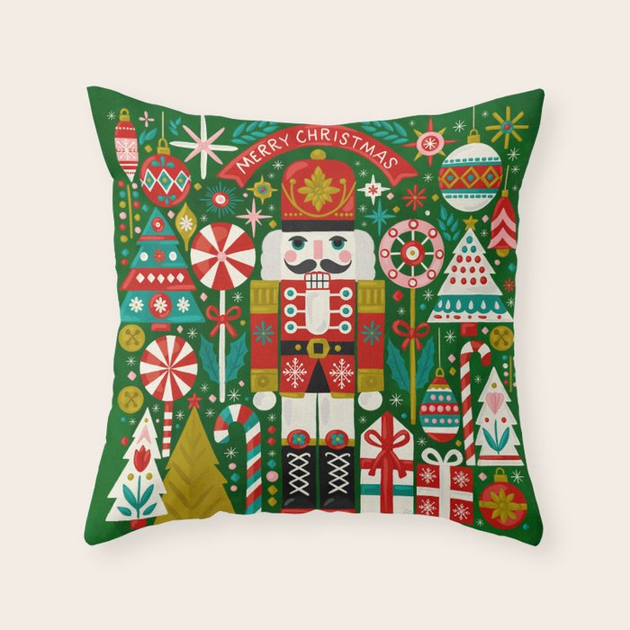Vintage Nutcracker Celebration Throw Pillow Gallery Image 6