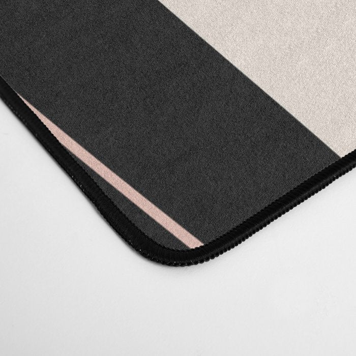 Monstera leaves Black and beige Desk Mat Gallery Image 4