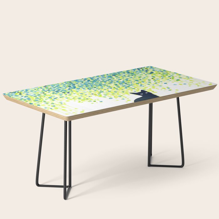 Cat in the garden under willow tree Coffee Table Gallery Image 1