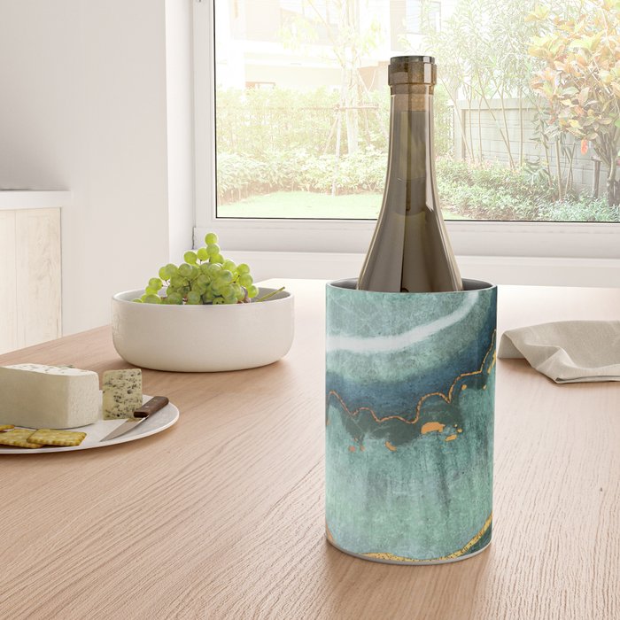 Gold Turquoise Agate Wine Chiller Gallery Image 4