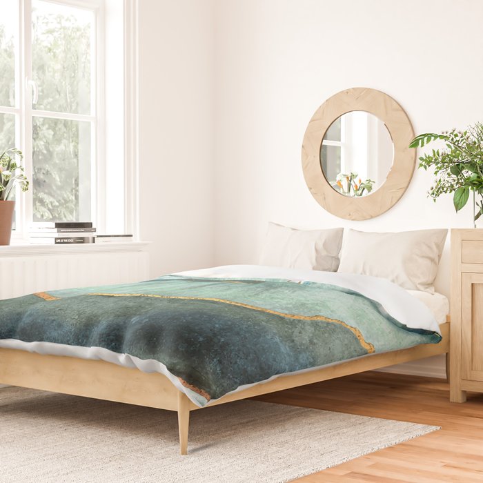 Gold Turquoise Agate Duvet Cover Gallery Image 2
