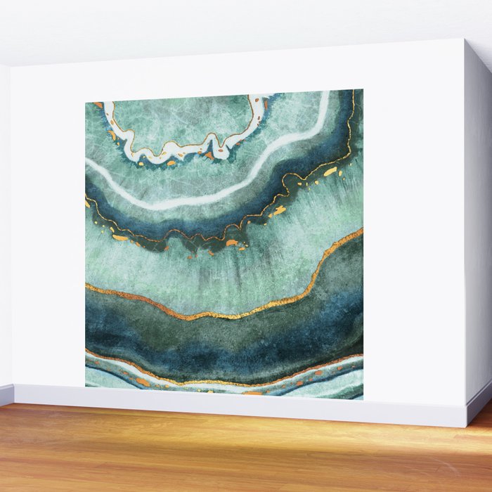 Gold Turquoise Agate Wall Mural Gallery Image 2