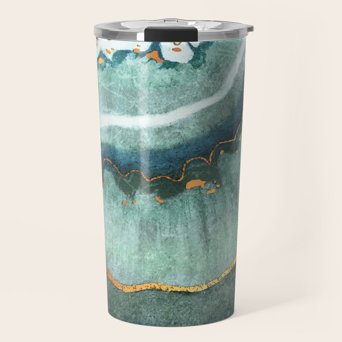 Gold Turquoise Agate Travel Mug Gallery Image 1