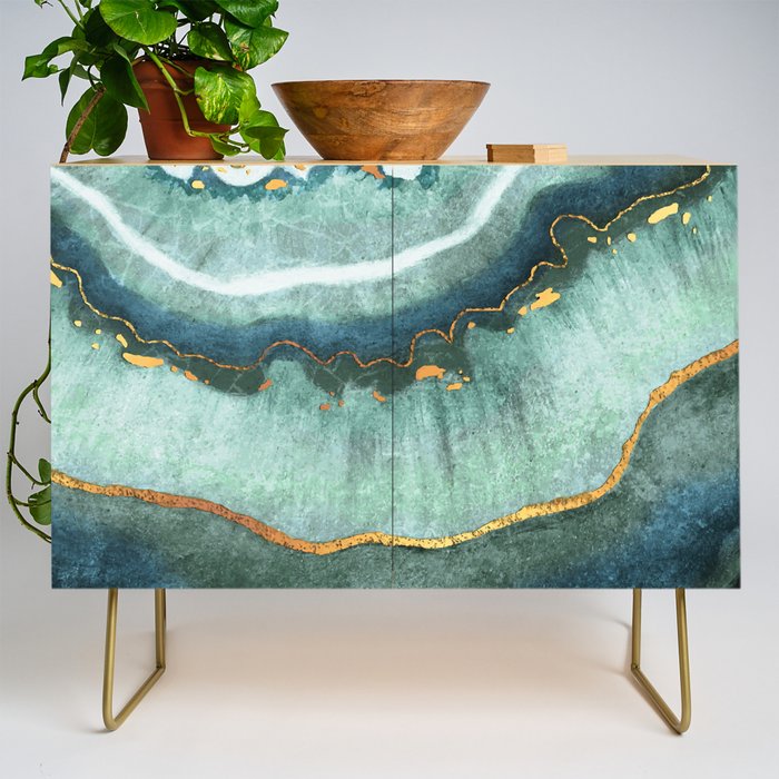 Gold Turquoise Agate Credenza Gallery Image 1
