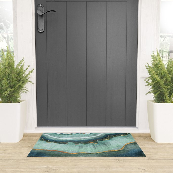 Gold Turquoise Agate Welcome Mat Gallery Image 3