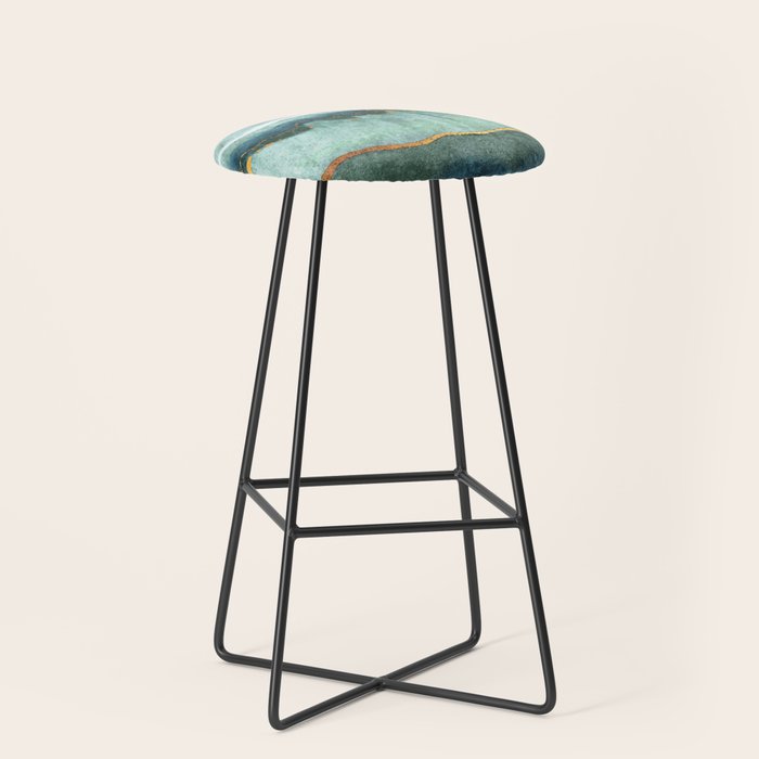 Gold Turquoise Agate Stool Gallery Image 1