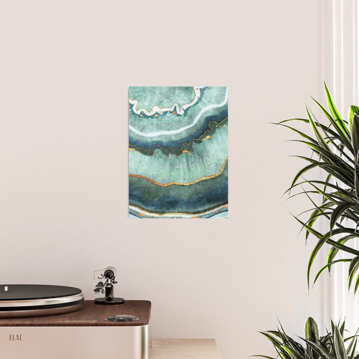 Gold Turquoise Agate Poster Gallery Image 2