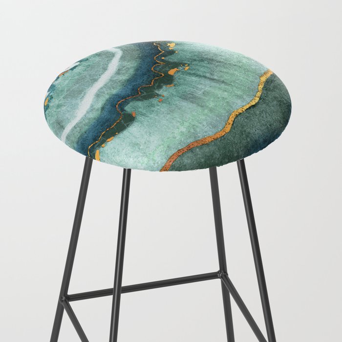 Gold Turquoise Agate Stool Gallery Image 2