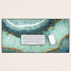 Gold Turquoise Agate Desk Mat Gallery Image 1