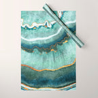 Gold Turquoise Agate Wrapping Paper Gallery Image 1