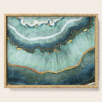 Gold Turquoise Agate Serving Tray Gallery Image 1