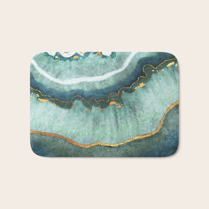 Gold Turquoise Agate Bath Mat Gallery Image 1
