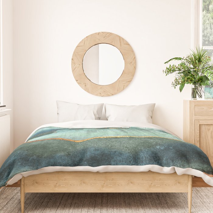 Gold Turquoise Agate Duvet Cover Gallery Image 3