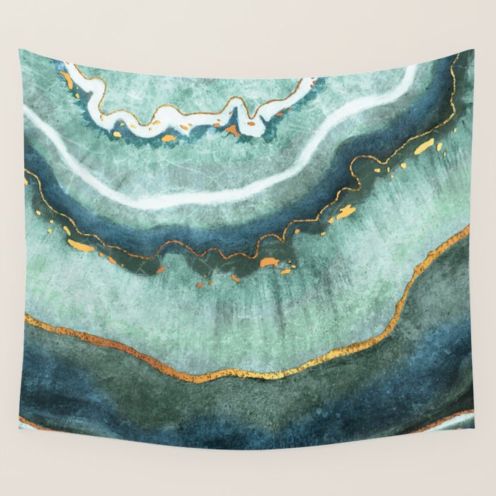 Gold Turquoise Agate Wall Tapestry Gallery Image 4