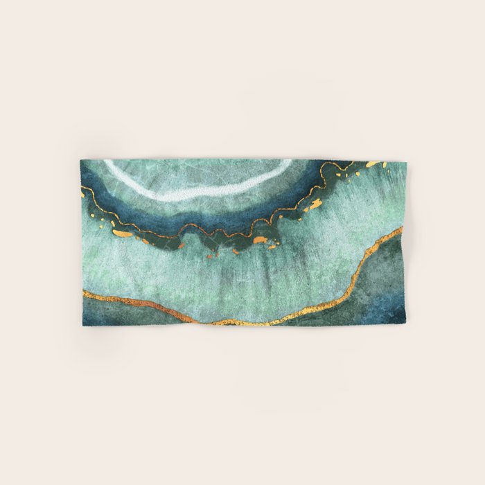 Gold Turquoise Agate Bath Towel Gallery Image 1