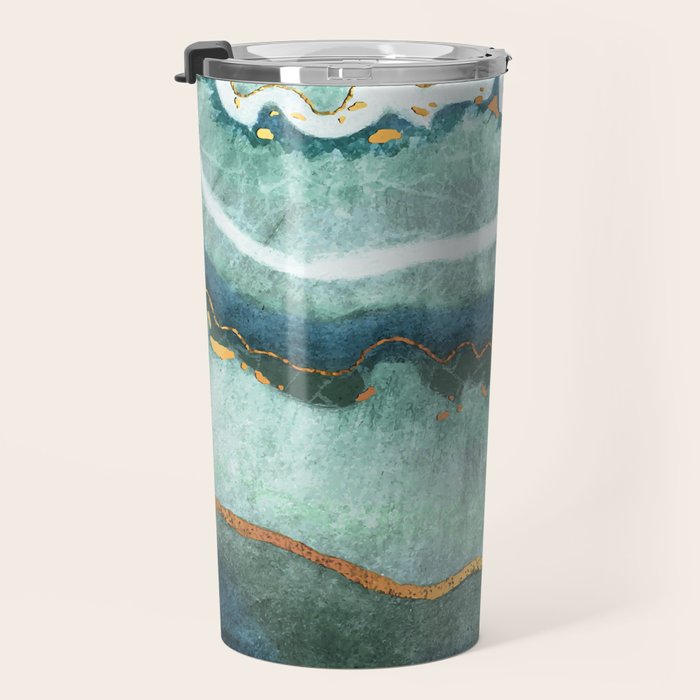 Gold Turquoise Agate Travel Mug Gallery Image 3
