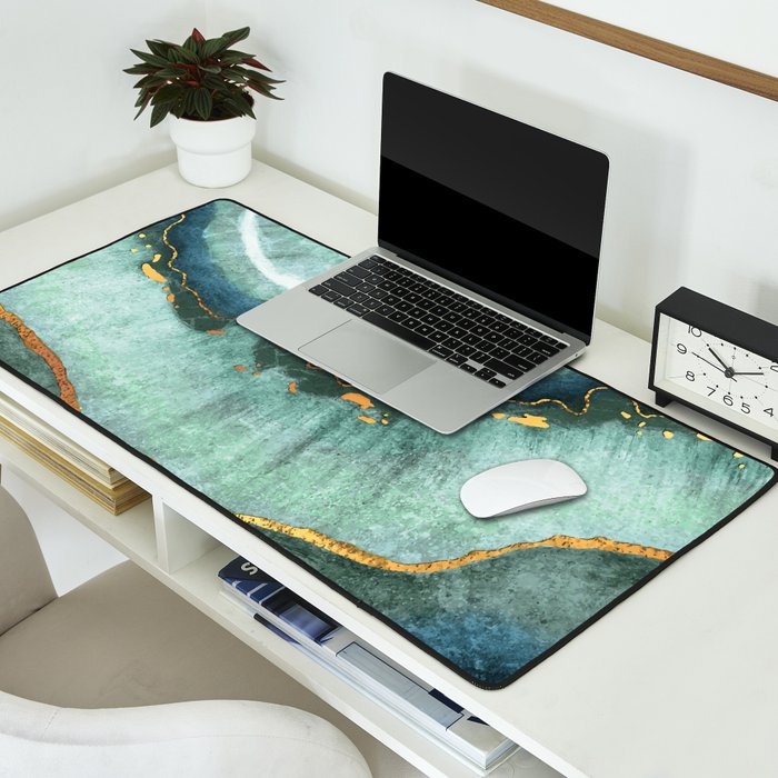Gold Turquoise Agate Desk Mat Gallery Image 2