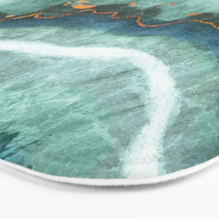 Gold Turquoise Agate Bath Mat Gallery Image 3