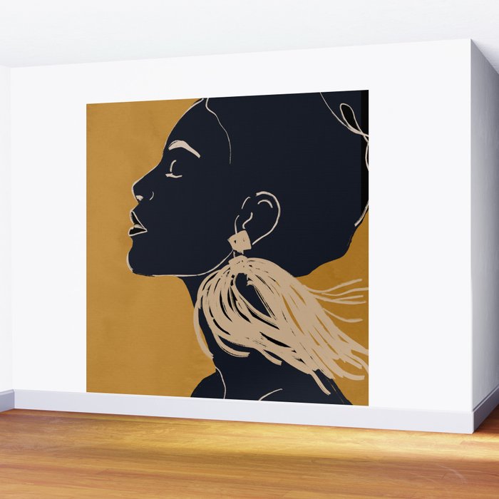 Minimal Abstract Art Woman Portrait 3 Wall Mural Gallery Image 2