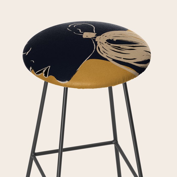 Minimal Abstract Art Woman Portrait 3 Stool Gallery Image 2