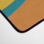 Modern Retro Liquid Swirl Abstract Pattern in Moroccan Teal Blue, Mustard, and Orange Desk Mat Gallery Image 4