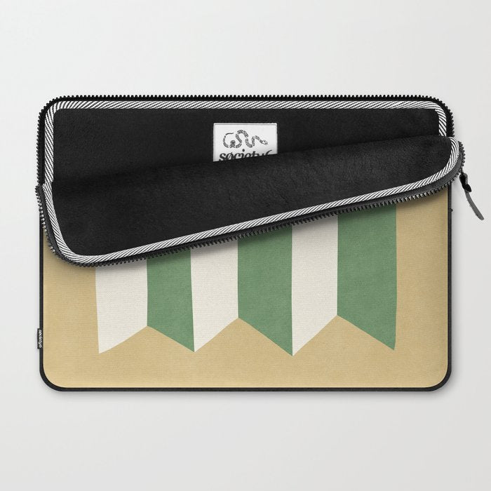 Geometric Vase - Green on Beige Laptop Sleeve Gallery Image 2